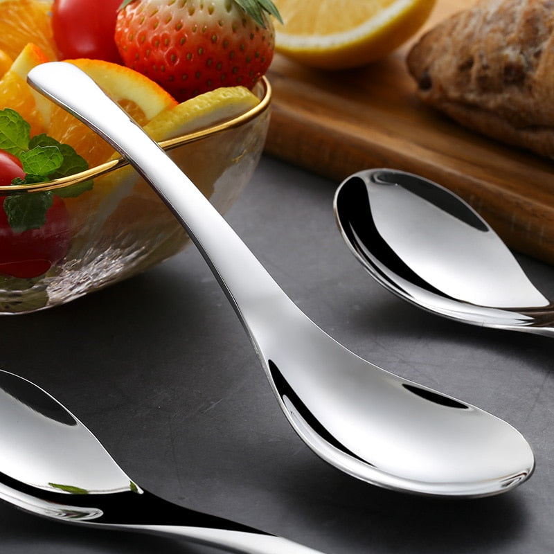 Steel Soup Spoons