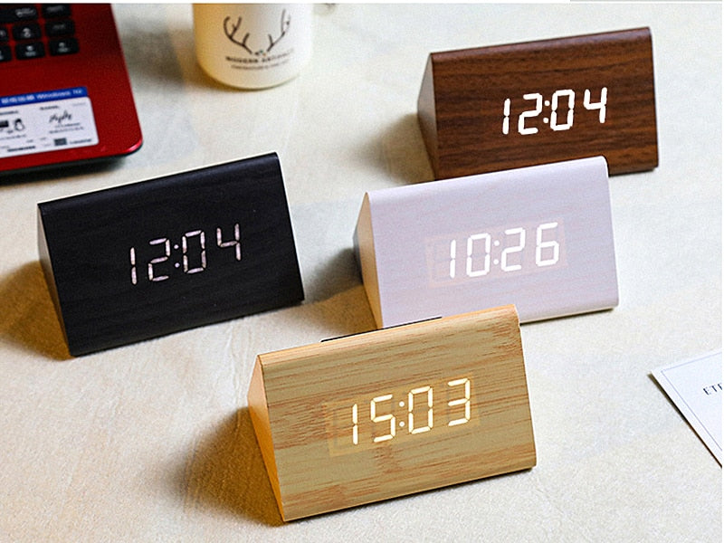 Digital Wooden Style Alarm Clock